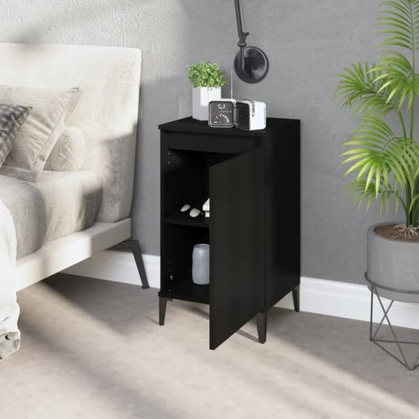 vidaXL Sängbord 2 st svart 40x35x70 cm konstruerat trä