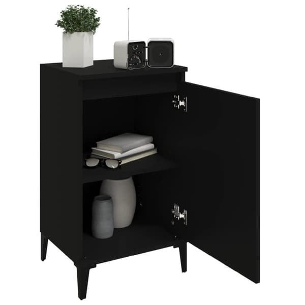 vidaXL Sängbord 2 st svart 40x35x70 cm konstruerat trä