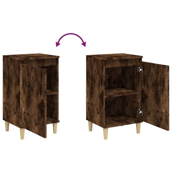 vidaXL Nattbord 2 stk røkt eik 40x35x70 cm konstruert tre