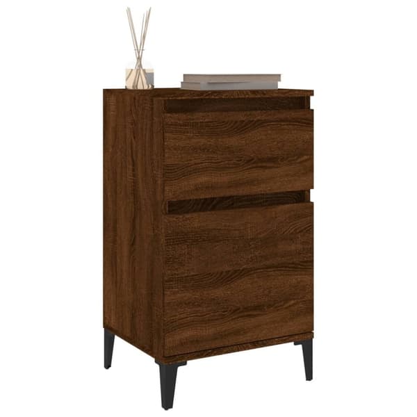 vidaXL sengeborde 2 stk. 40x35x70 cm brun egetræsfarve