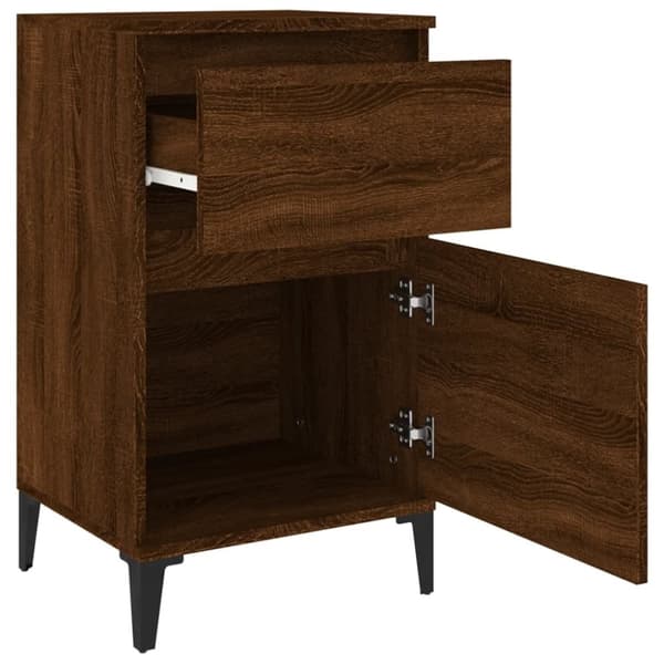 vidaXL sengeborde 2 stk. 40x35x70 cm brun egetræsfarve