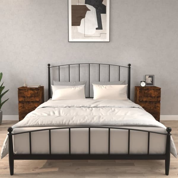 vidaXL sengeborde 2 stk. 40x35x70 cm røget egetræsfarve