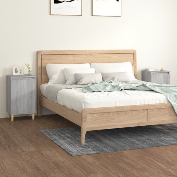 vidaXL Yöpöydät 2 kpl harmaa Sonoma 40x35x70 cm tekninen puu