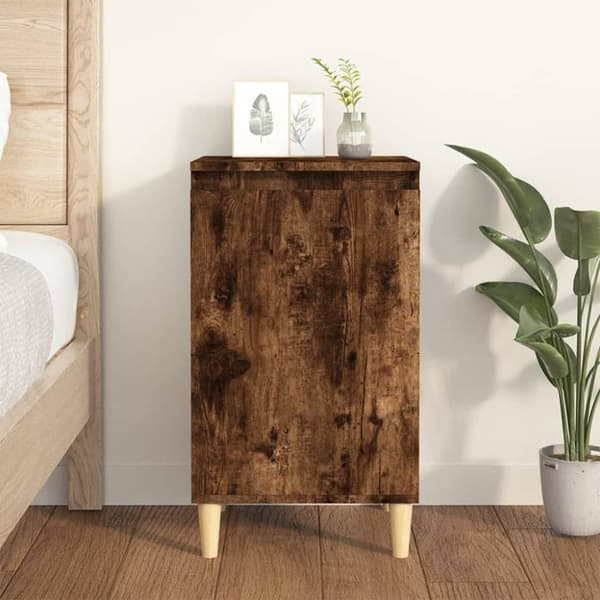 vidaXL sengebord 40x35x70 cm konstrueret træ røget egetræsfarve