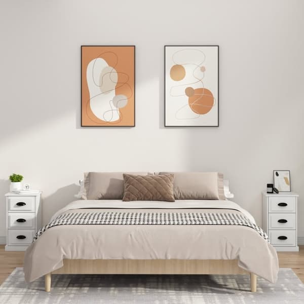 vidaXL sengebord 39x39x67 cm konstrueret træ hvid