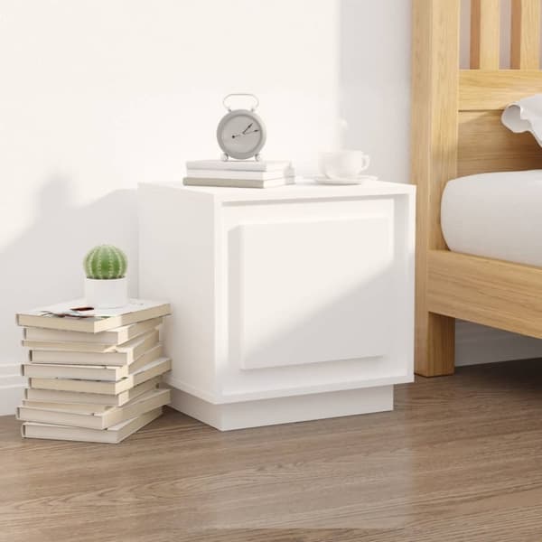 vidaXL sengeborde 2 stk. 44x35x45 cm konstrueret træ hvid