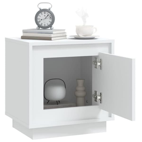 vidaXL sengeborde 2 stk. 44x35x45 cm konstrueret træ hvid