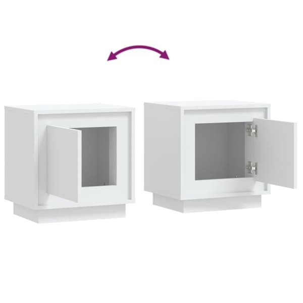vidaXL sengeborde 2 stk. 44x35x45 cm konstrueret træ hvid