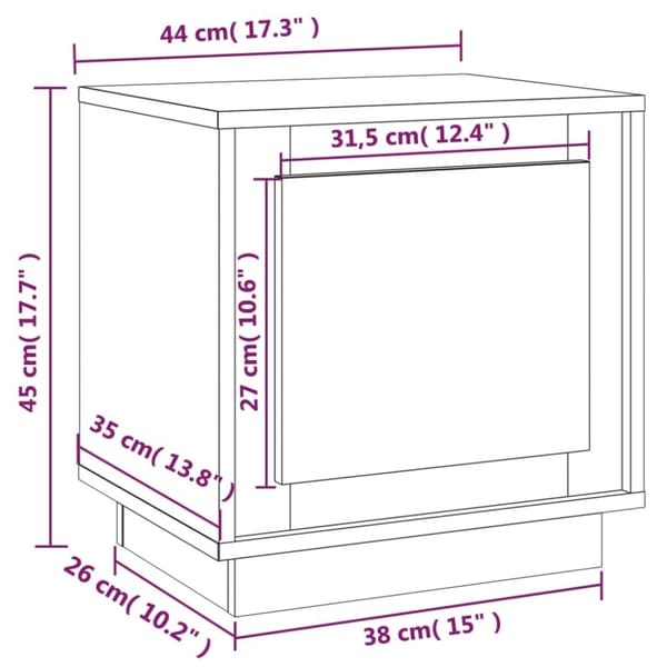 vidaXL sengeborde 2 stk. 44x35x45 cm konstrueret træ hvid
