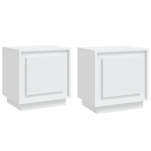 vidaXL sengeborde 2 stk. 44x35x45 cm konstrueret træ hvid