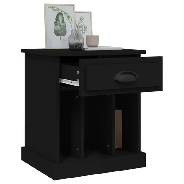 vidaXL Nattbord 2 stk svart 43x36x50 cm