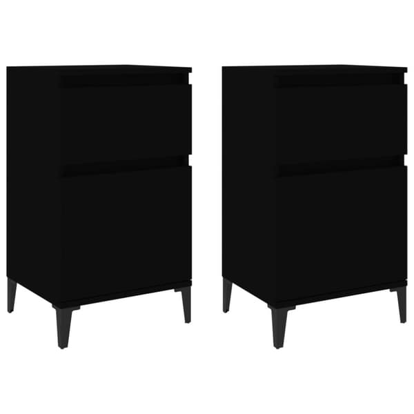 vidaXL sengeborde 2 stk. 40x35x70 cm sort