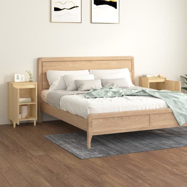 vidaXL Nattbord 2 stk sonoma eik 40x35x70 cm konstruert tre