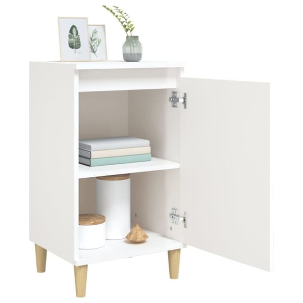 vidaXL Nattbord høyglans hvit 40x35x70 cm konstruert tre