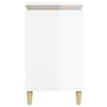 Miniatyrbilde 5 av 11: vidaXL Nattbord høyglans hvit 40x35x70 cm konstruert tre