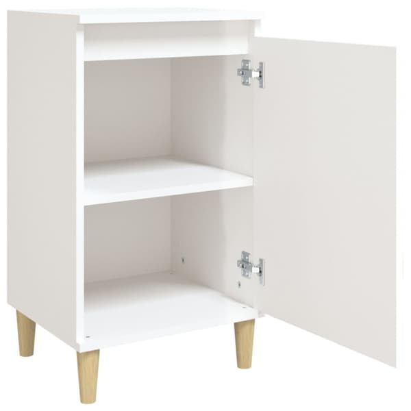 vidaXL Nattbord høyglans hvit 40x35x70 cm konstruert tre