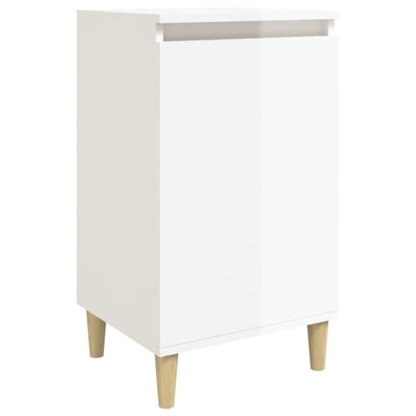 vidaXL Nattbord høyglans hvit 40x35x70 cm konstruert tre