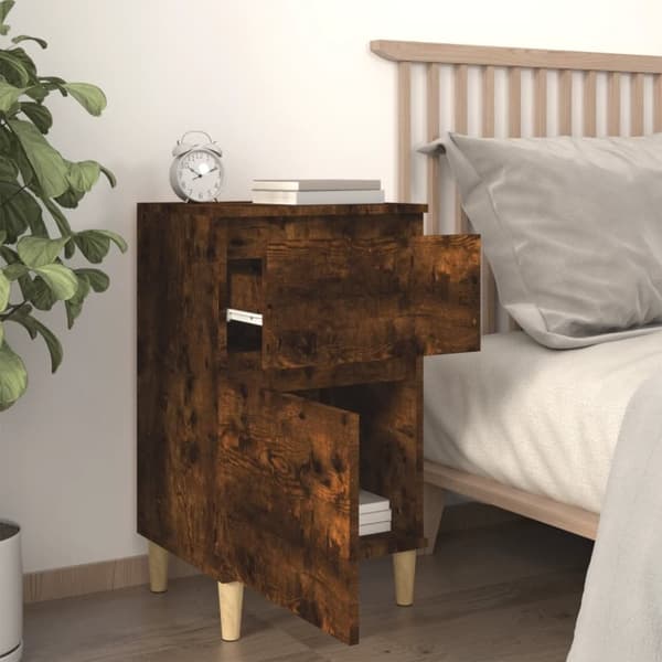 vidaXL sengebord 40x35x70 cm røget egetræsfarve