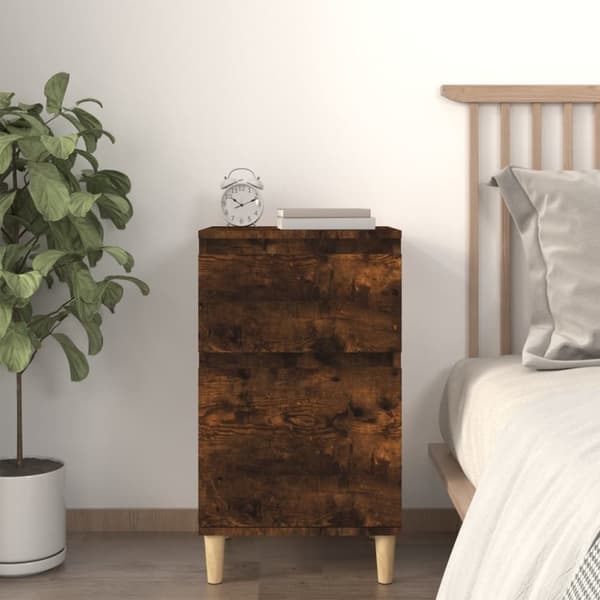 vidaXL Sängbord rökfärgad ek 40x35x70 cm