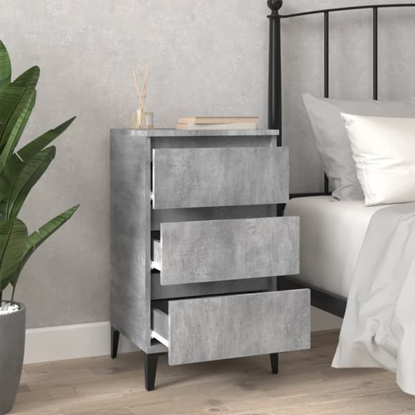 vidaXL Nattbord betonggrå 40x35x70 cm konstruert tre