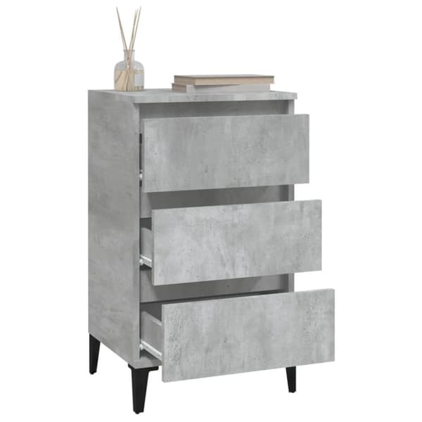 vidaXL Nattbord betonggrå 40x35x70 cm konstruert tre