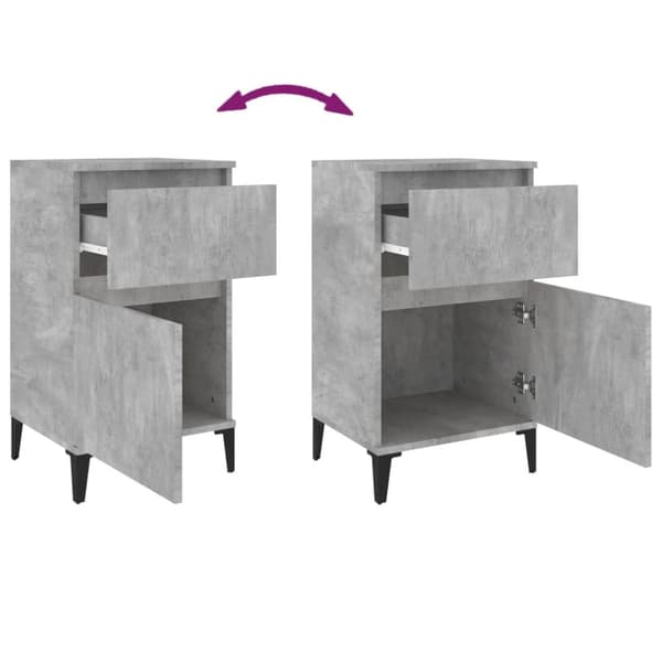vidaXL sengebord 40x35x70 cm betongrå