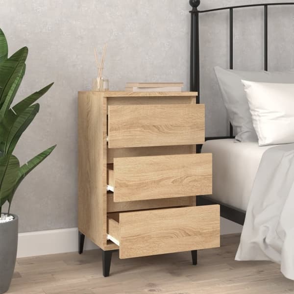 vidaXL sengebord 40x35x70 cm konstrueret træ sonoma-eg