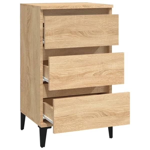 vidaXL sengebord 40x35x70 cm konstrueret træ sonoma-eg