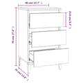 Miniatyrbilde 10 av 11: vidaXL Nattbord hvit 40x35x70 cm konstruert tre