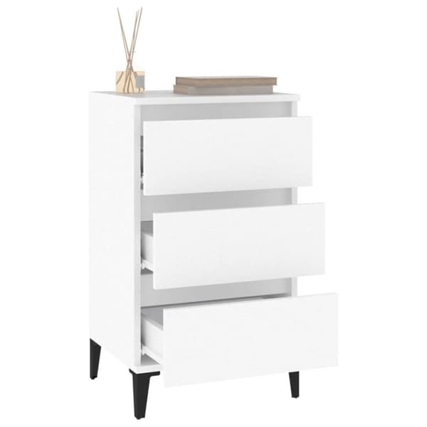 vidaXL sengebord 40x35x70 cm konstrueret træ hvid