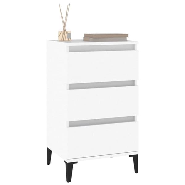 vidaXL sengebord 40x35x70 cm konstrueret træ hvid