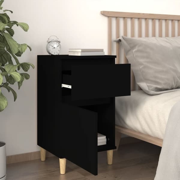 vidaXL sengebord 40x35x70 cm sort