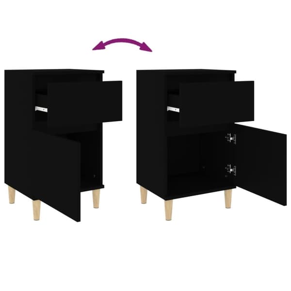 vidaXL sengebord 40x35x70 cm sort