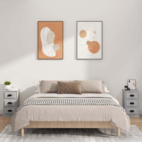 vidaXL Nattbord betonggrå 39x39x67 cm konstruert tre