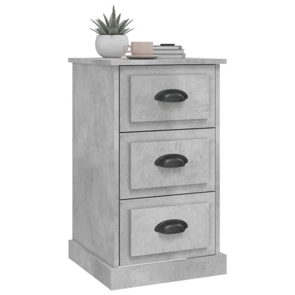 vidaXL Nattbord betonggrå 39x39x67 cm konstruert tre