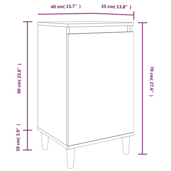 vidaXL sengebord 40x35x70 cm konstrueret træ grå sonoma-eg