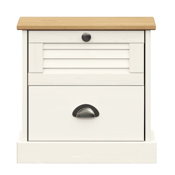 vidaXL Sängbord VIGO vit 42x35x42 cm massiv furu