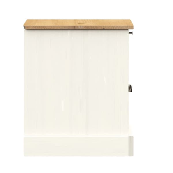 vidaXL Sängbord VIGO vit 42x35x42 cm massiv furu