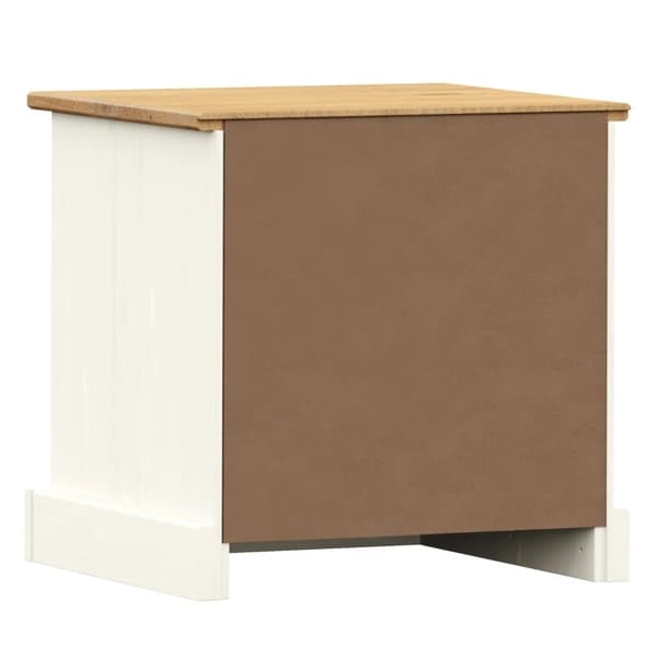 vidaXL Sängbord VIGO vit 42x35x42 cm massiv furu