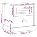 Miniatyrbild 9 av 9: vidaXL Sängbord VIGO vit 42x35x42 cm massiv furu