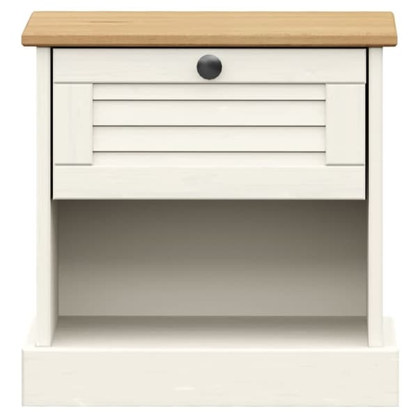 vidaXL Nattbord VIGO hvit 42x35x42 cm heltre furu