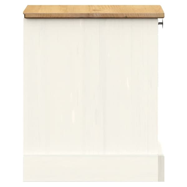 vidaXL sengebord VIGO 42x35x42 cm massivt fyrretræ hvid