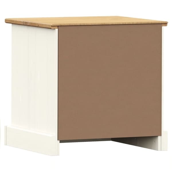 vidaXL sengebord VIGO 42x35x42 cm massivt fyrretræ hvid
