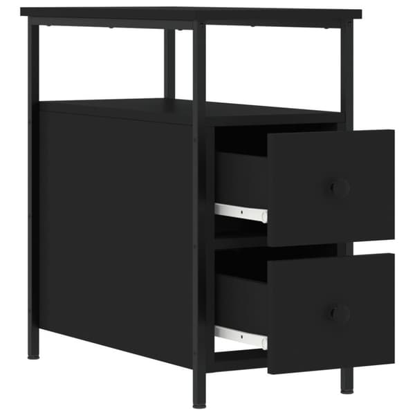 vidaXL Yöpöytä musta 30x60x60 cm tekninen puu