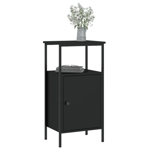 vidaXL sengebord 41x31x80 cm konstrueret træ sort