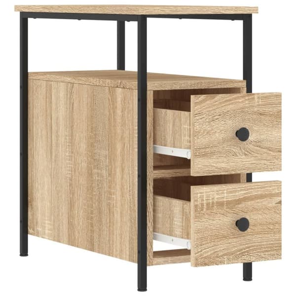 vidaXL Nattbord sonoma eik 30x60x60 cm konstruert tre