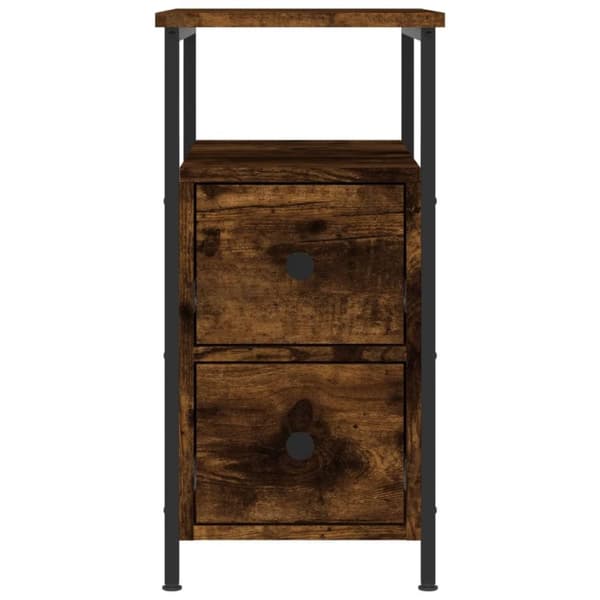 vidaXL Nattbord røkt eik 30x60x60 cm konstruert tre