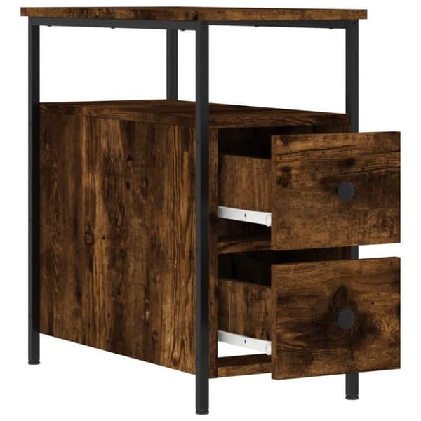 vidaXL Nattbord røkt eik 30x60x60 cm konstruert tre