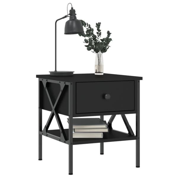 vidaXL sengebord 40x42x45 cm konstrueret træ sort