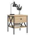 Miniatyrbillede 2 af 11: vidaXL sengebord 40x42x45 cm konstrueret træ sonoma-eg